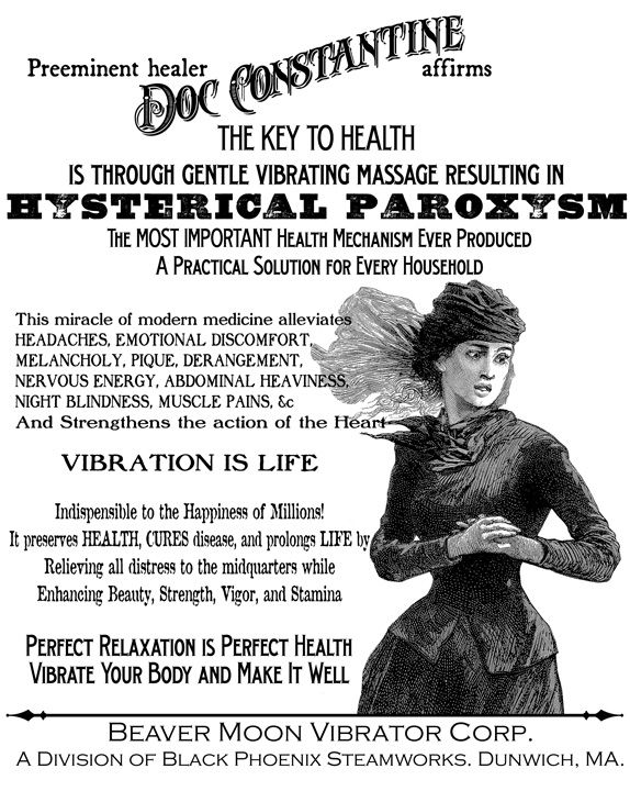 Hysteria treatment using vibrator