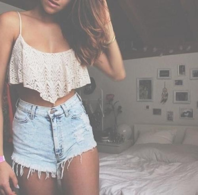 High waisted shorts and crop tops tumblr