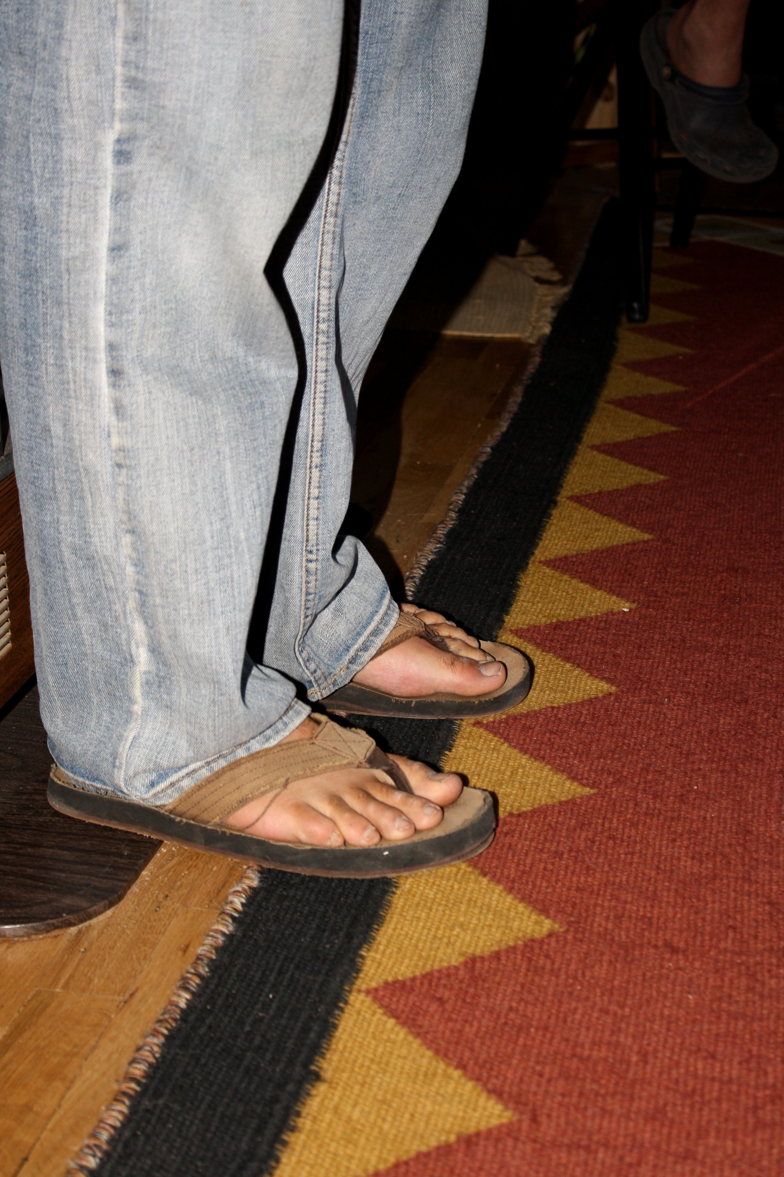 Men wearing flip flops sandals
