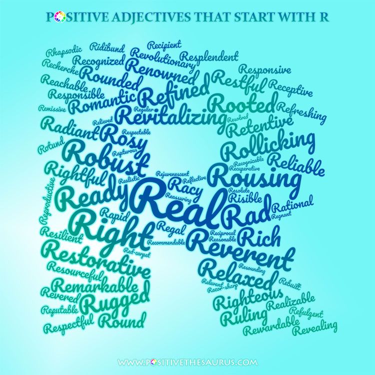 Positive words that start with r