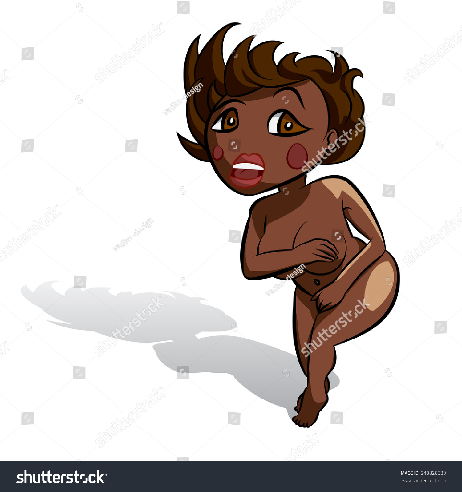 Black naked girl cartoon