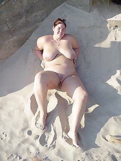 Fat mature on nude beach