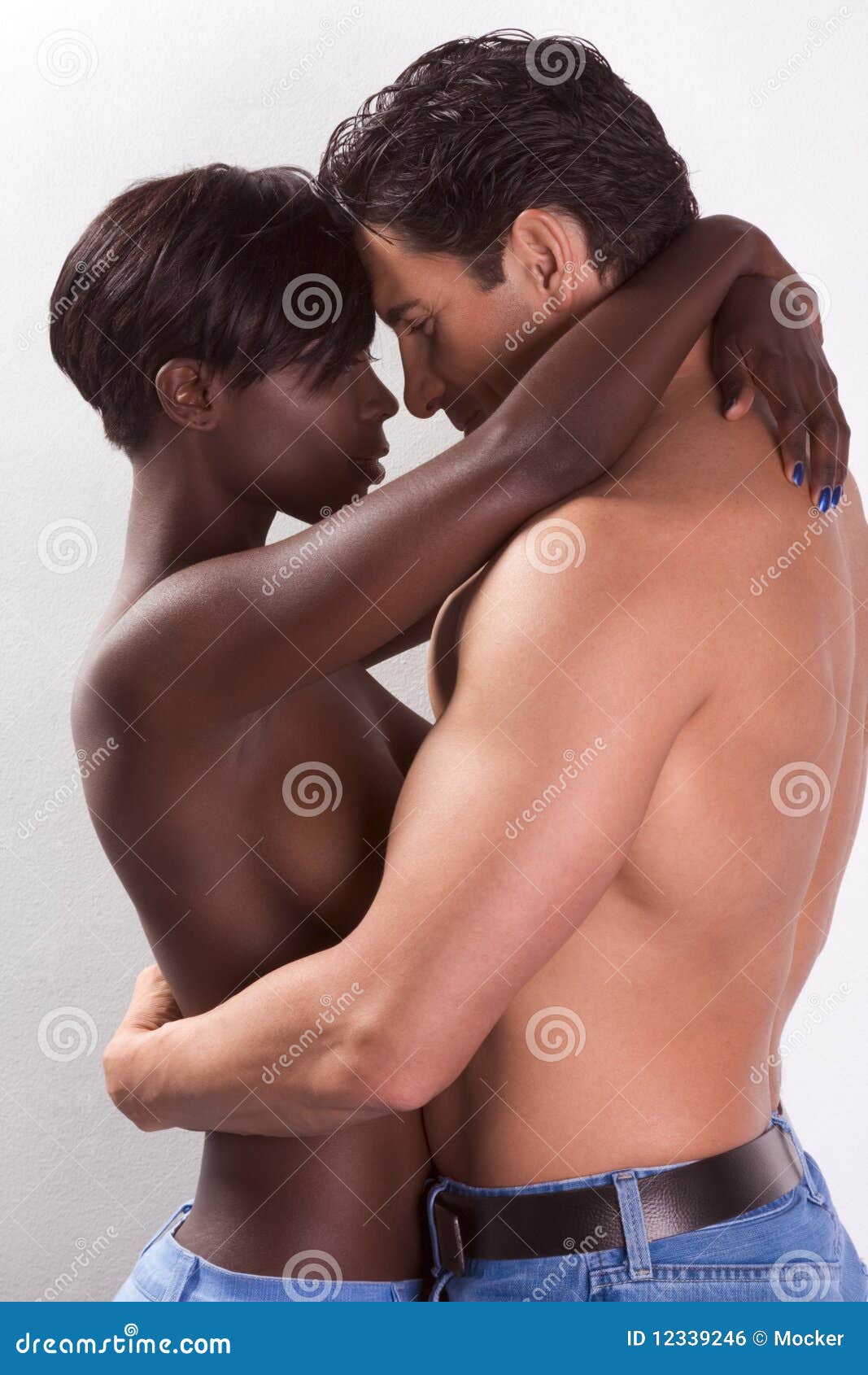 Black naked man and woman
