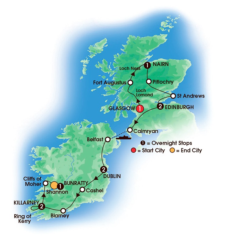 Escorted tours of ireland scotland