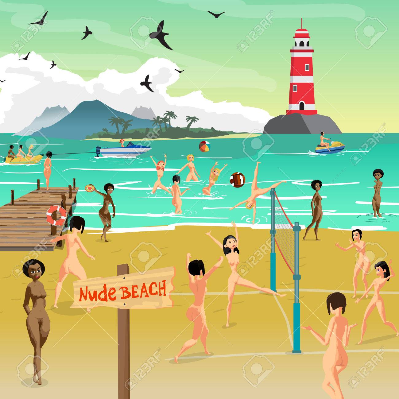 Women sunbathing on beach nude porn