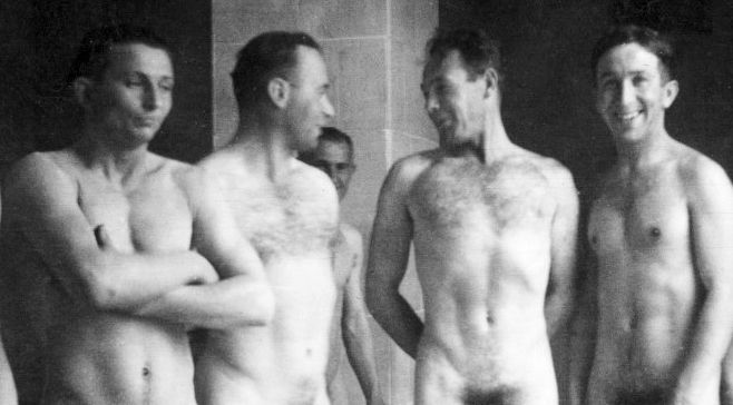 Nude men in groups
