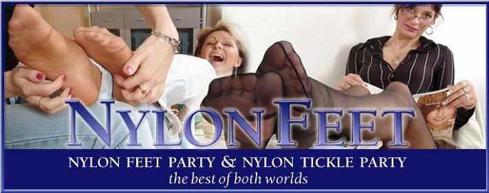 Tickling nylon feet party