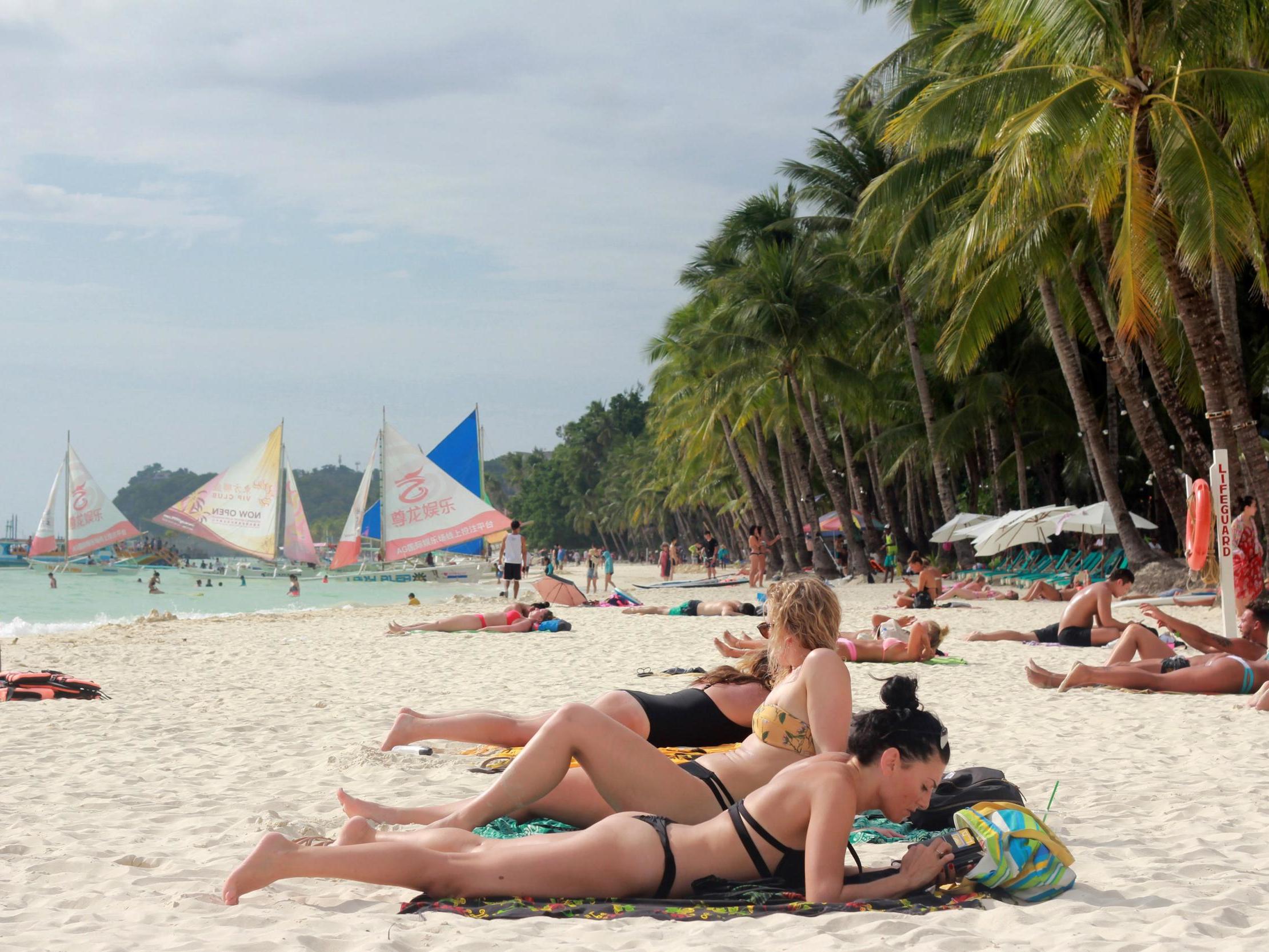 Beach bikini community tanning type