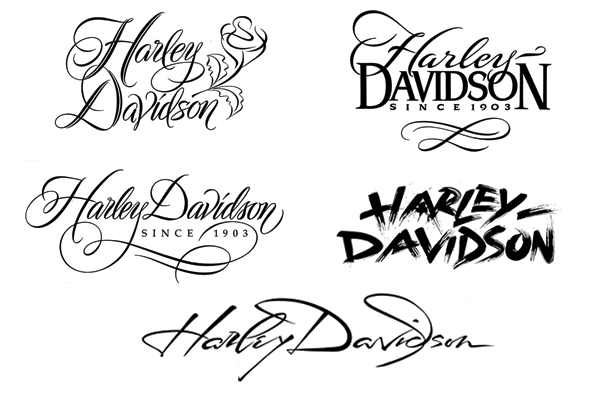 Harley- dvidson vintage script