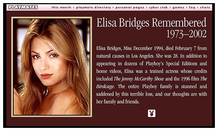 Playboy playmate elisa bridges