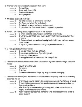 Teens christian icebreaker personality test for