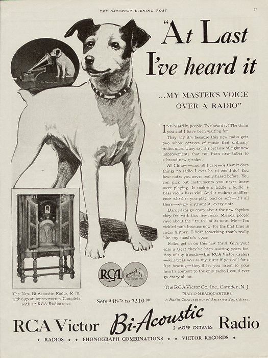 Rca nipper vintage advertising history