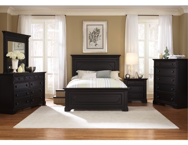 Black rubbed bedroom furniture