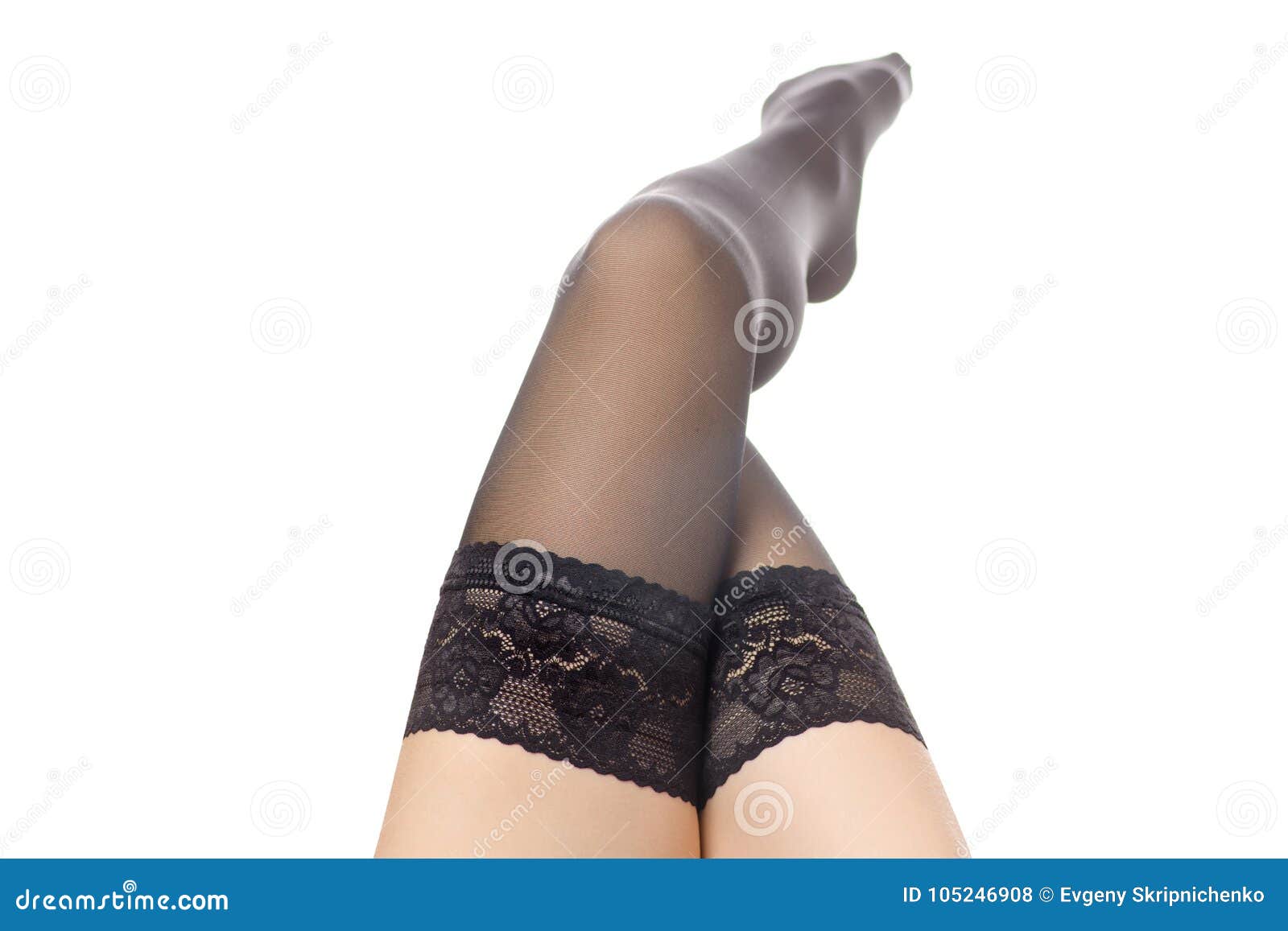 Black and white nylon stockings